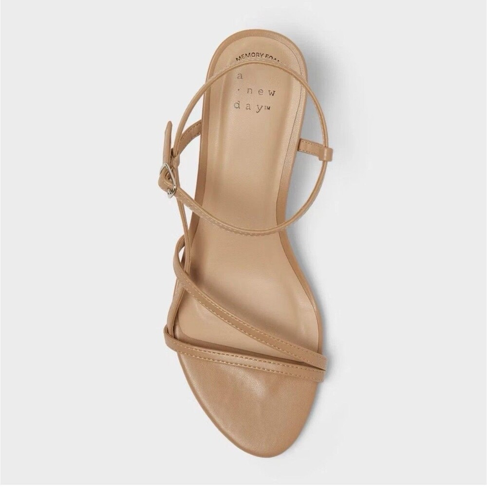 Women’s Stella Almond Toe Strappy Reggie Heels - A New Day Sand Size 7 - Picture 4 of 7
